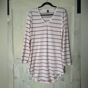 SHEIN dress long sleeved pink stripes with rounded hem size L